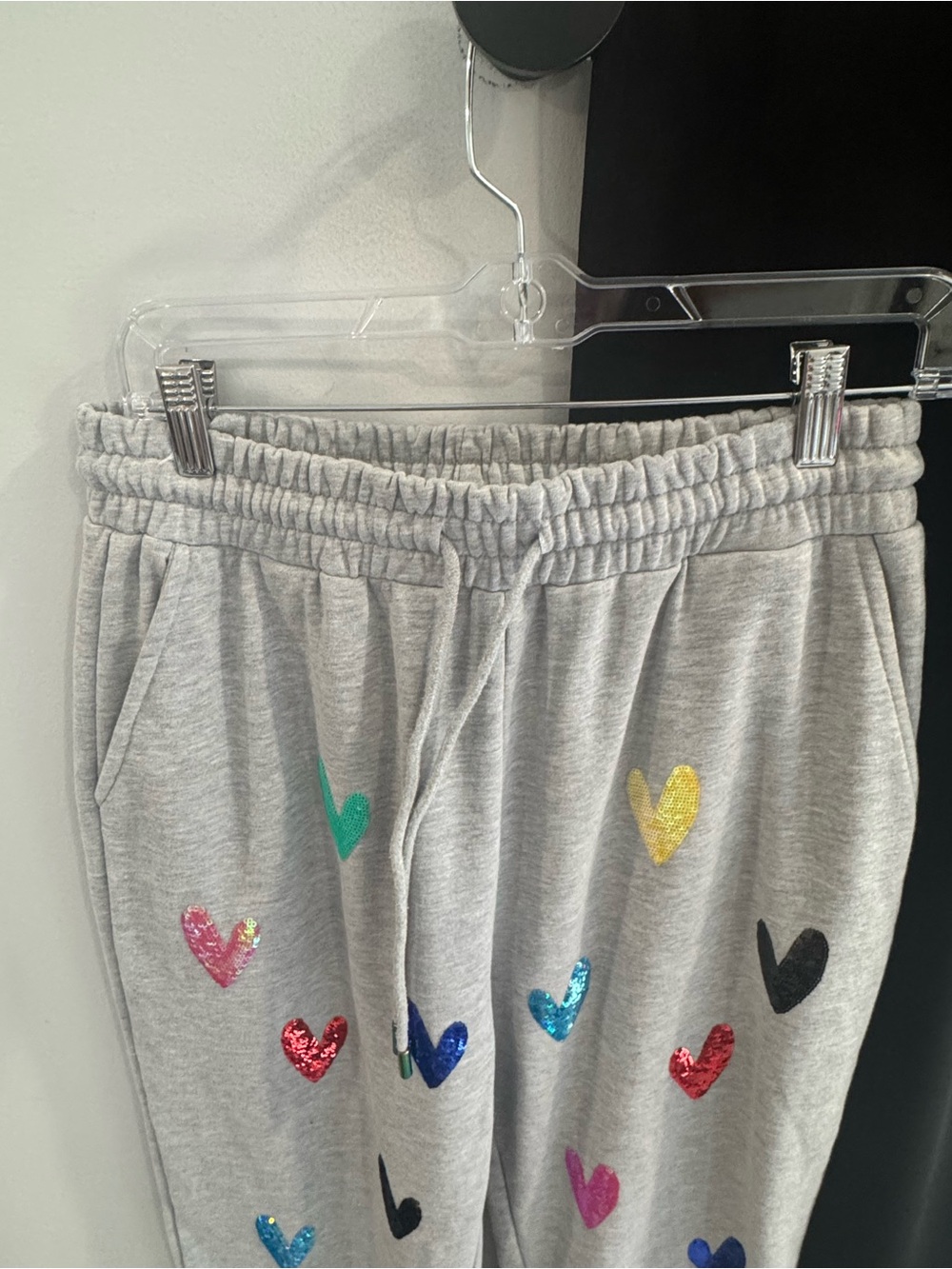 Queen of Sparkles Grey Heart Sweatpants and Sweatshirt Set - Picture 8 of 9